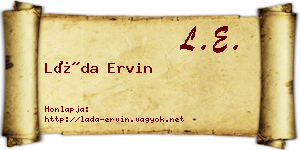 Láda Ervin névjegykártya