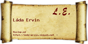 Láda Ervin névjegykártya